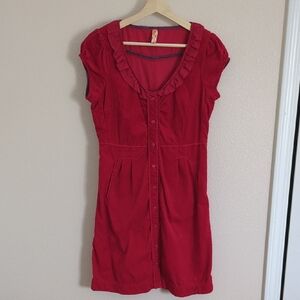 Maeve Red Button-Down Mini Dress